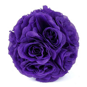 2 pcs 7" wide Silk Roses Kissing Balls ARTI_BALL_RS01_7_PURP