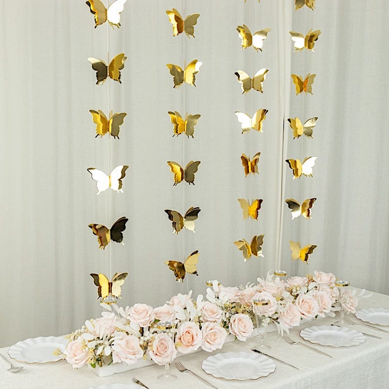 2 pcs 9 ft 3D Paper Butterfly String Banners Hanging Garlands