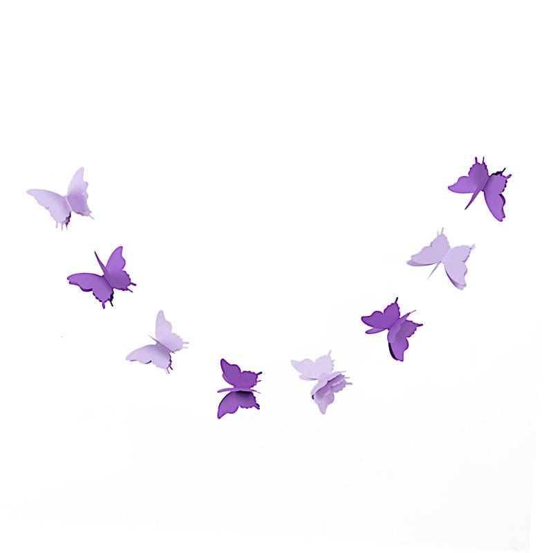 2 pcs 9 ft 3D Paper Butterfly String Banners Hanging Garlands