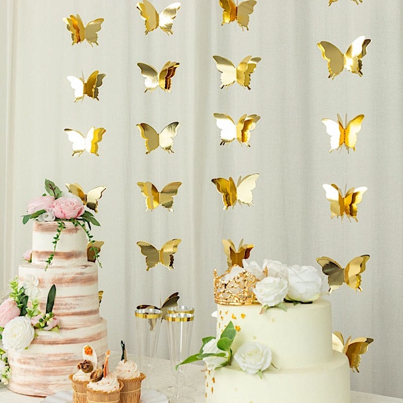 2 pcs 9 ft 3D Paper Butterfly String Banners Hanging Garlands