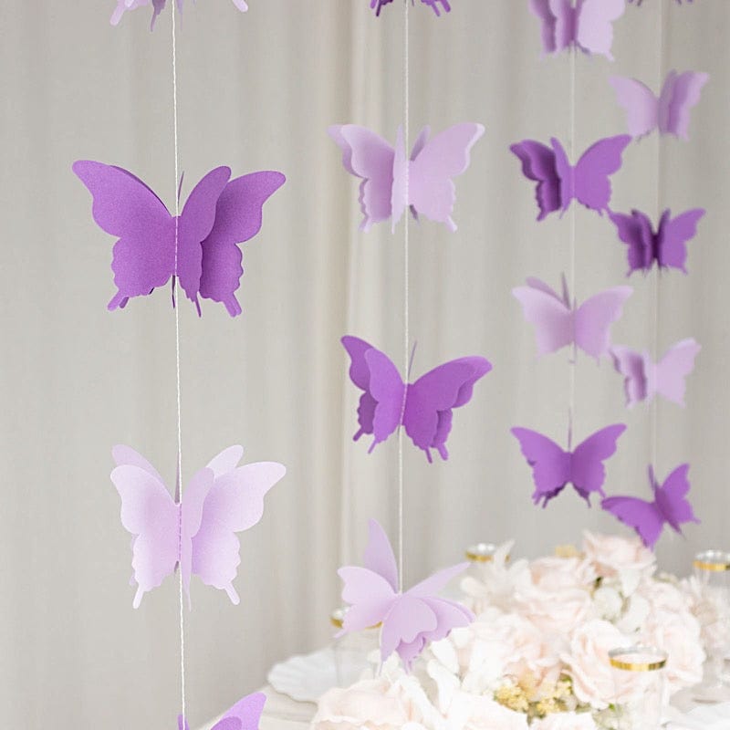 2 pcs 9 ft 3D Paper Butterfly String Banners Hanging Garlands
