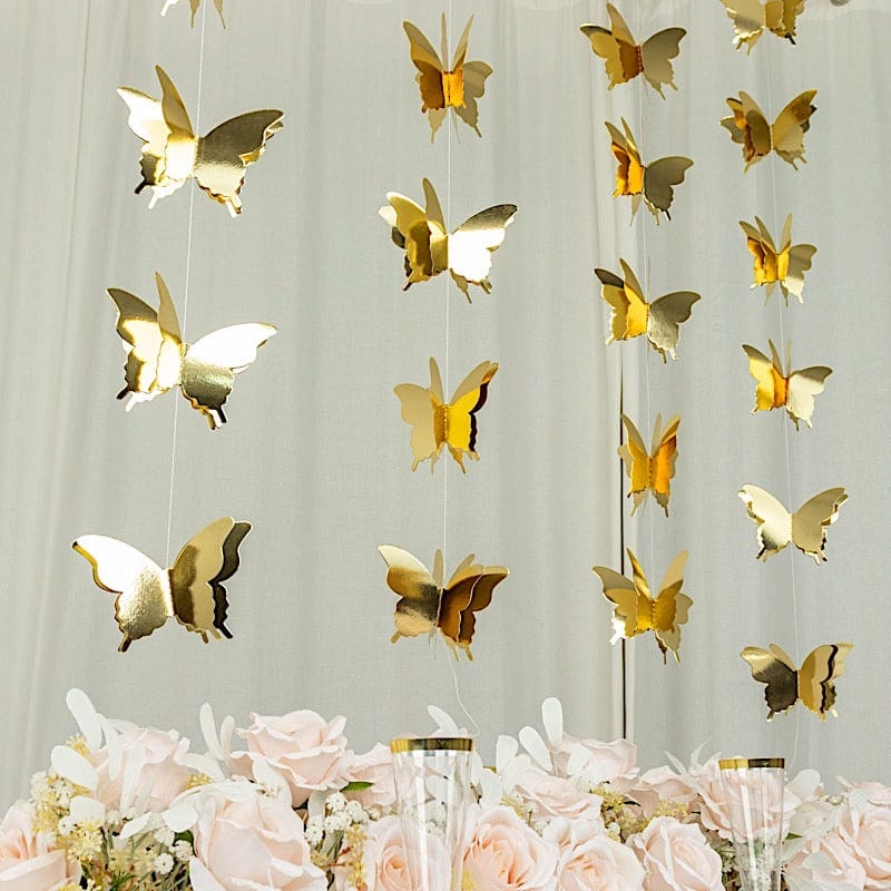 2 pcs 9 ft 3D Paper Butterfly String Banners Hanging Garlands