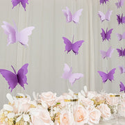 2 pcs 9 ft 3D Paper Butterfly String Banners Hanging Garlands