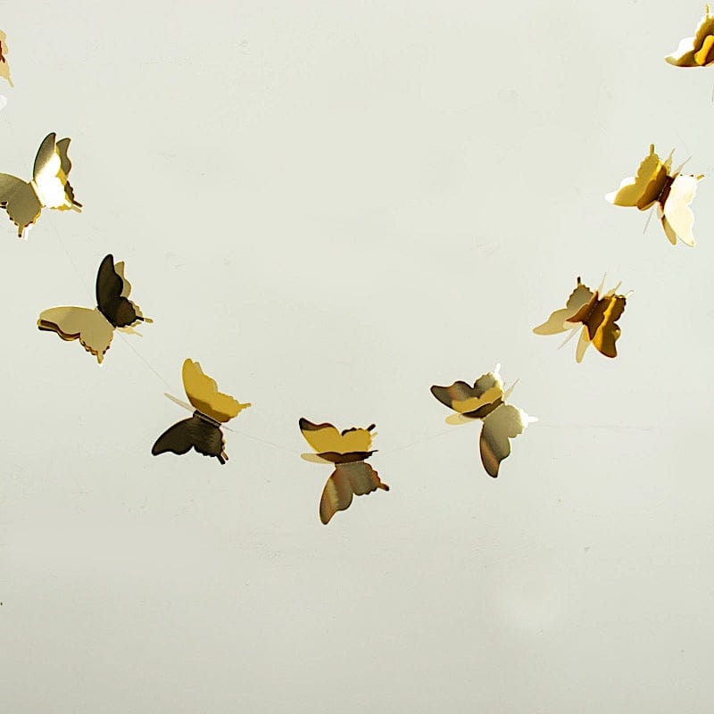 2 pcs 9 ft 3D Paper Butterfly String Banners Hanging Garlands