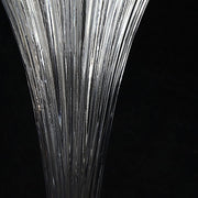 2 pcs Fluted Tall Reversible Ribbed Glass Trumpet Vases - Clear VASE_A72_RIB_24_CLR