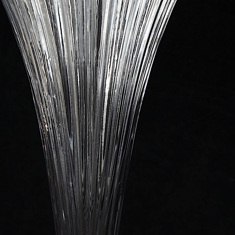 2 pcs Fluted Tall Reversible Ribbed Glass Trumpet Vases - Clear VASE_A72_RIB_24_CLR