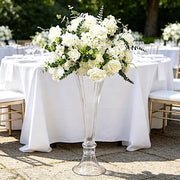 2 pcs Fluted Tall Reversible Ribbed Glass Trumpet Vases - Clear VASE_A72_RIB_24_CLR