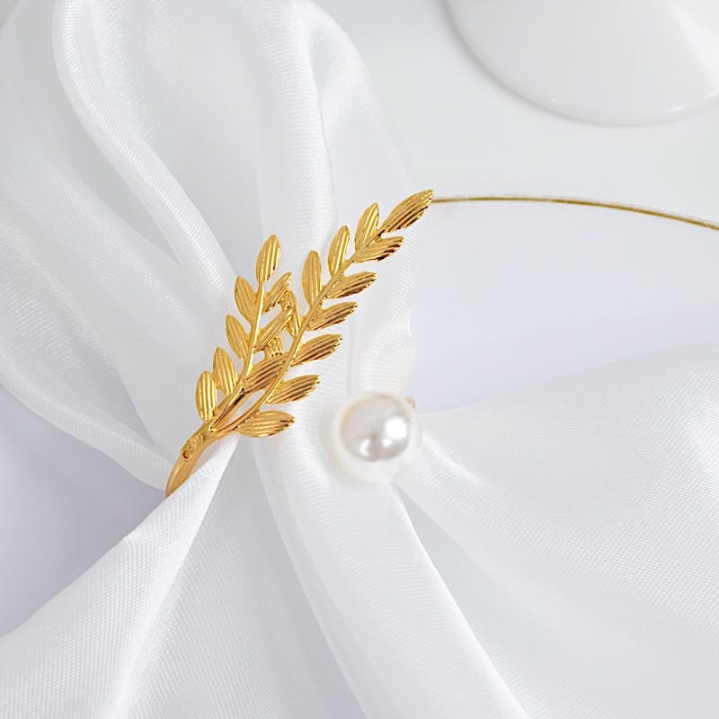 2 Pearl Rhinestone Napkin Rings - White NAP_RING_PRL02_WHT