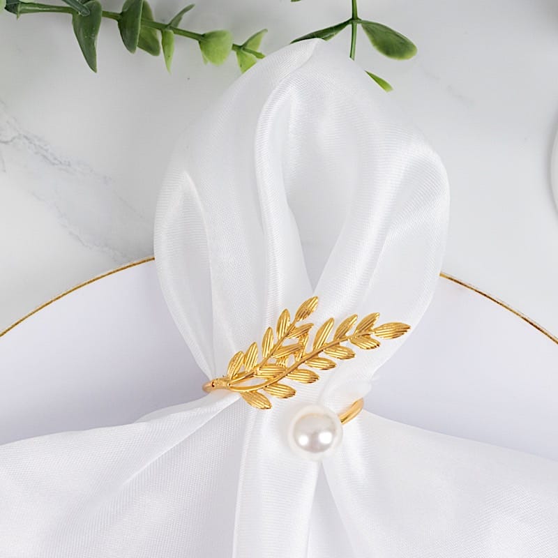 2 Pearl Rhinestone Napkin Rings - White NAP_RING_PRL02_WHT