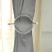 2 Plastic 6" Braided Barrette Style Curtain Tie Backs with Acrylic Crystal
