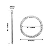 2 Plastic 6" Braided Barrette Style Curtain Tie Backs with Acrylic Crystal