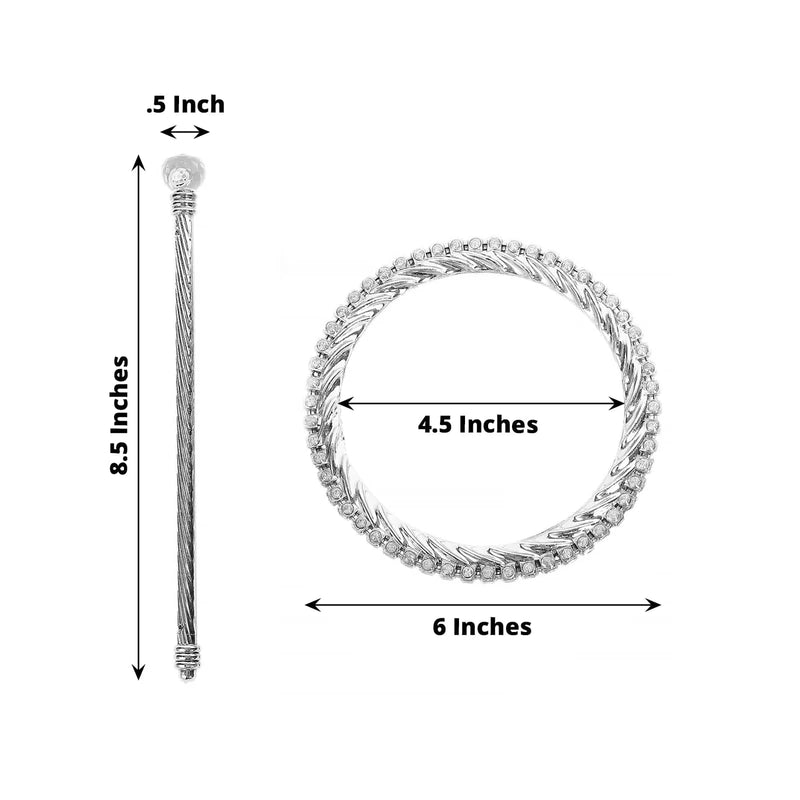 2 Plastic 6" Braided Barrette Style Curtain Tie Backs with Acrylic Crystal