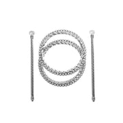 2 Plastic 6" Braided Barrette Style Curtain Tie Backs with Acrylic Crystal CUR_TIE_005_6_SILV