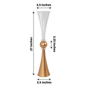 2 Plastic Reversible Trumpet Flower Vases Centerpieces with Crystals