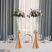 2 Plastic Reversible Trumpet Flower Vases Centerpieces with Crystals