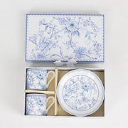 2 Porcelain Espresso Cups and Saucers with Gift Box