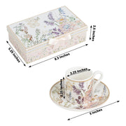 2 Porcelain Espresso Cups and Saucers with Gift Box