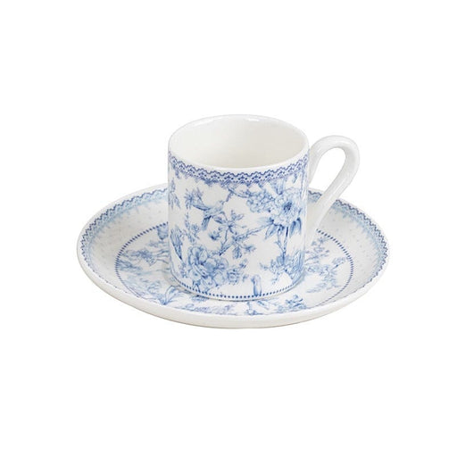 2 Porcelain Espresso Cups and Saucers with Gift Box FAV_TEA03_CUP02_BLUE