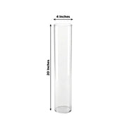 2 psc 20" Cylinder Glass Hurricane Candle Holder Shades - Clear CHDLR_CAND_030_GLASS_20X4