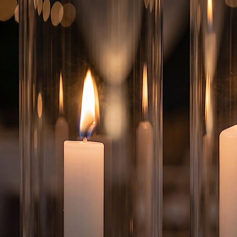 2 psc 20" Cylinder Glass Hurricane Candle Holder Shades - Clear CHDLR_CAND_030_GLASS_20X4