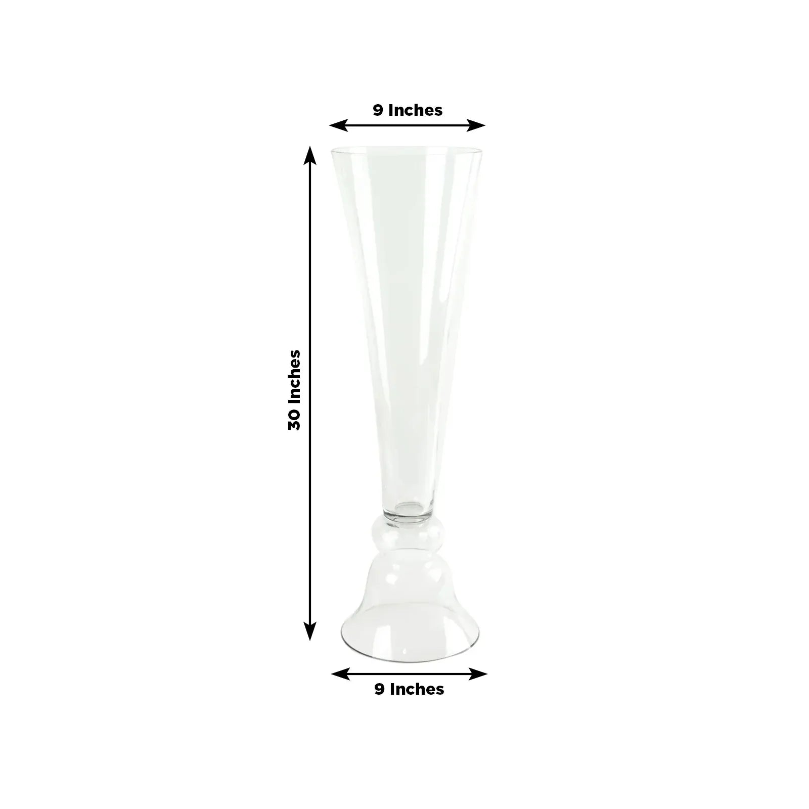 2 Reversible Glass Trumpet Vases - Clear VASE_A72_30_CLR