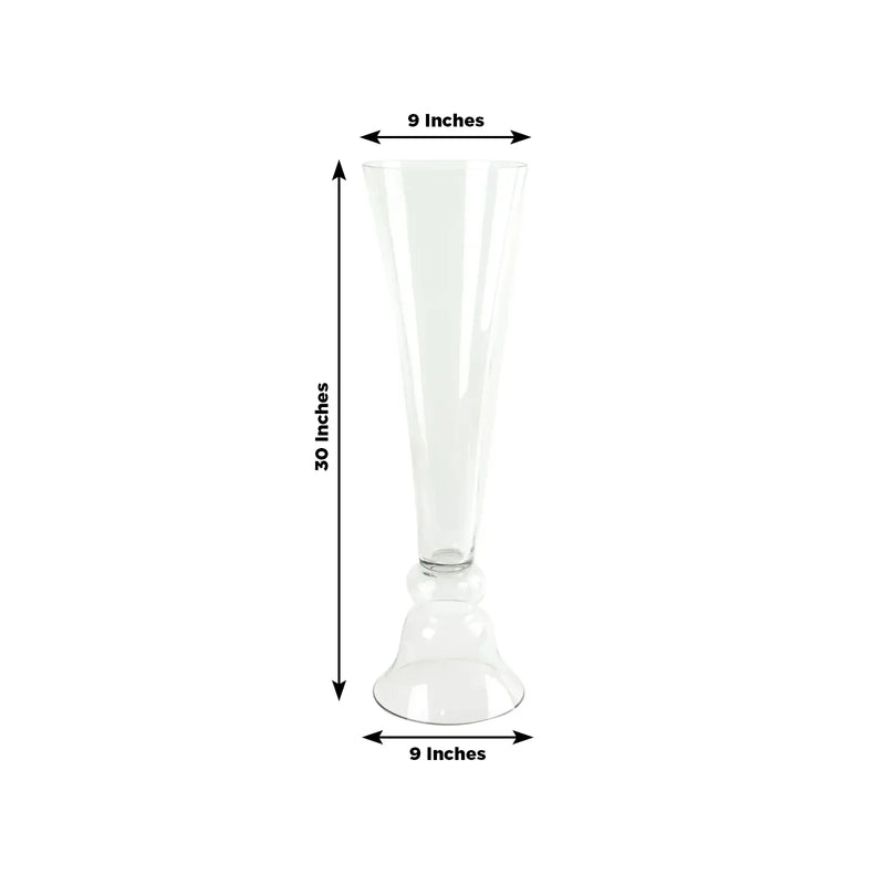2 Reversible Glass Trumpet Vases - Clear VASE_A72_30_CLR
