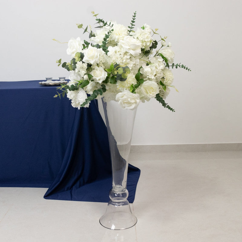 2 Reversible Glass Trumpet Vases - Clear VASE_A72_30_CLR