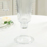 2 Ribbed 26" Tall Glass Trumpet Vases Centerpieces - Clear VASE_A74_RIB_25_CLR_PK2
