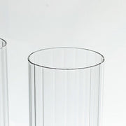 2 Ribbed Candelabra Candle Holder Glass Shades - Clear