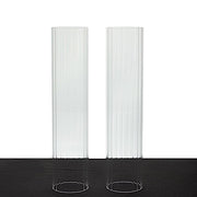 2 Ribbed Candelabra Candle Holder Glass Shades - Clear CHDLR_CAND_030_RIB_GLASS_14
