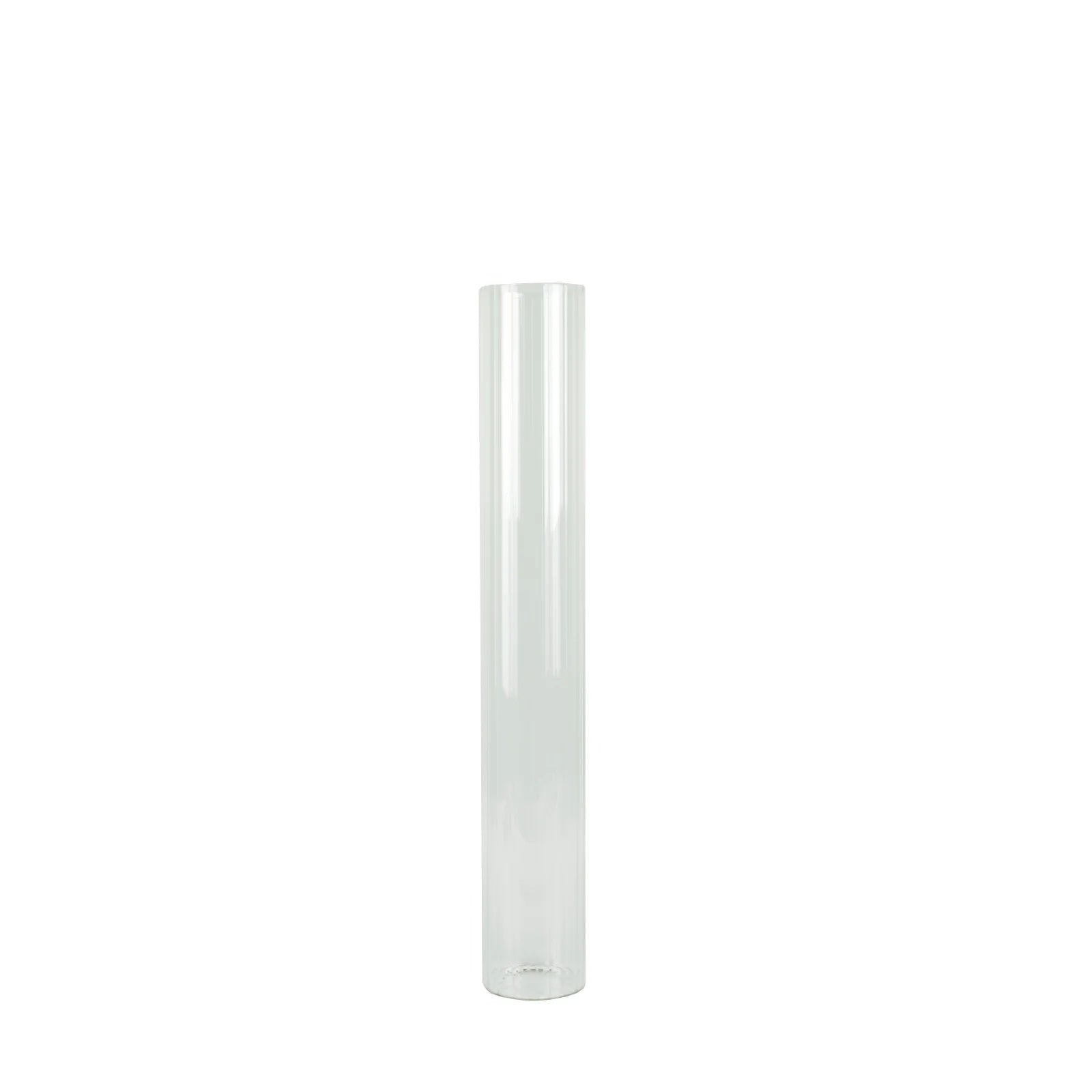 2 Ribbed Cylinder Glass Vases Wedding Centerpieces - Clear VASE_A3_RIB_32_CLR