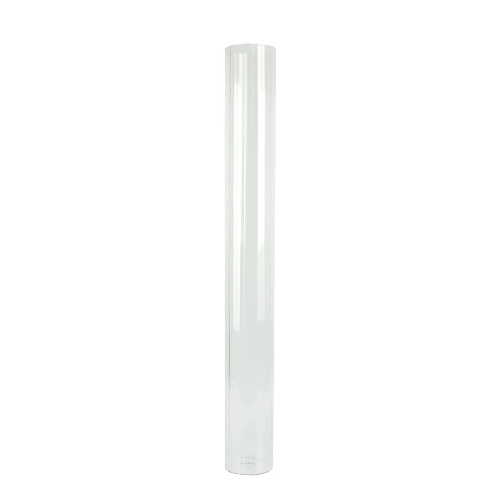 2 Ribbed Cylinder Glass Vases Wedding Centerpieces - Clear VASE_A3_RIB_40_CLR