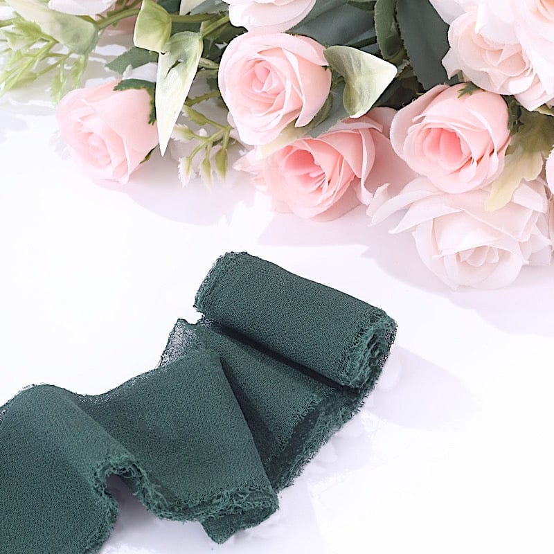 2 Rolls 1.5" x 6 yards Chiffon Ribbons with Frayed Edges