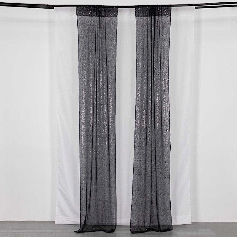 2 Sequin Photo Backdrop Curtains with Rod Pockets