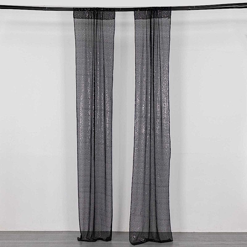 2 Sequin Photo Backdrop Curtains with Rod Pockets