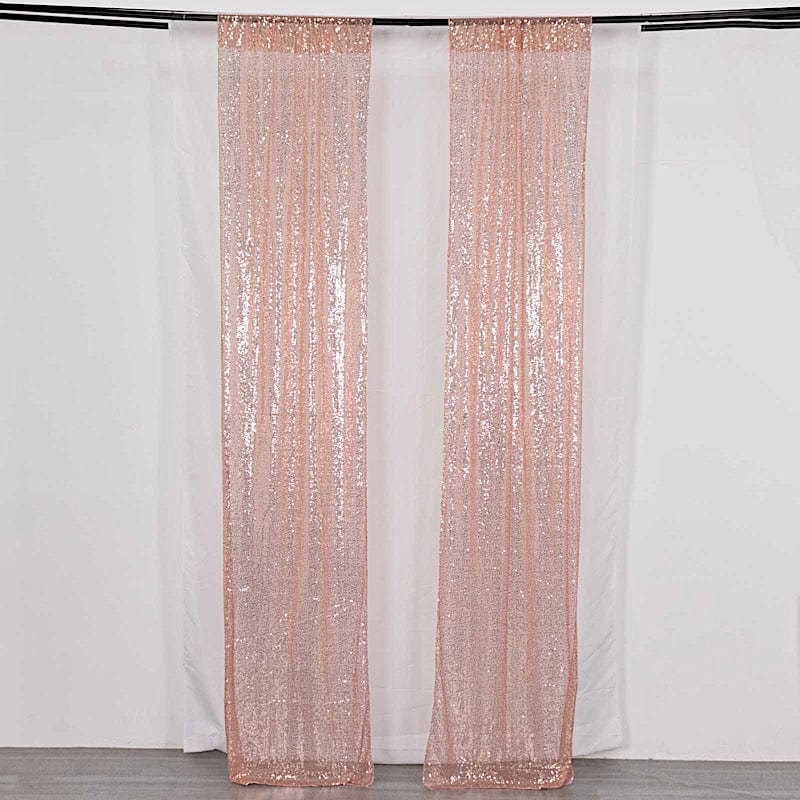 2 Sequin Photo Backdrop Curtains with Rod Pockets