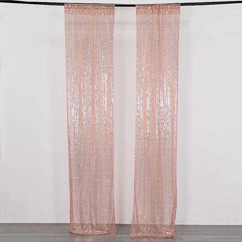 2 Sequin Photo Backdrop Curtains with Rod Pockets