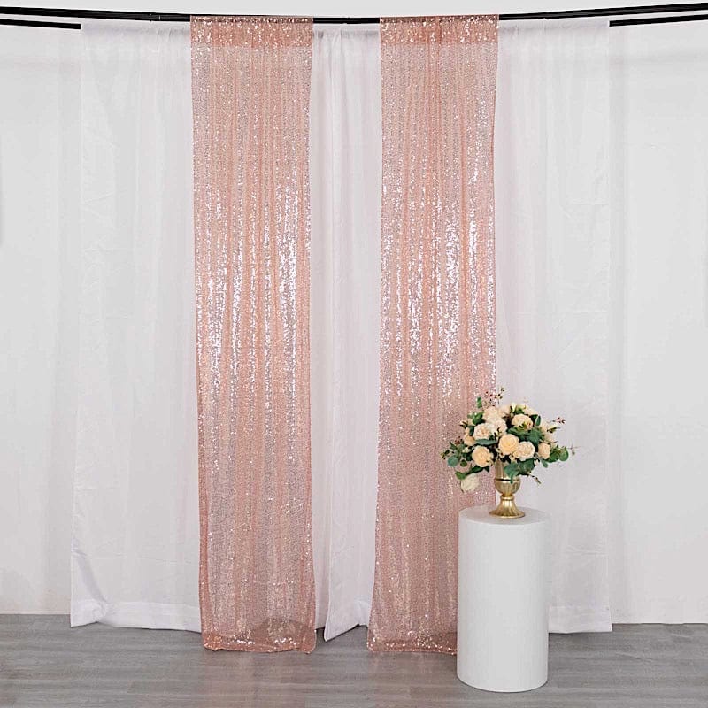 2 Sequin Photo Backdrop Curtains with Rod Pockets