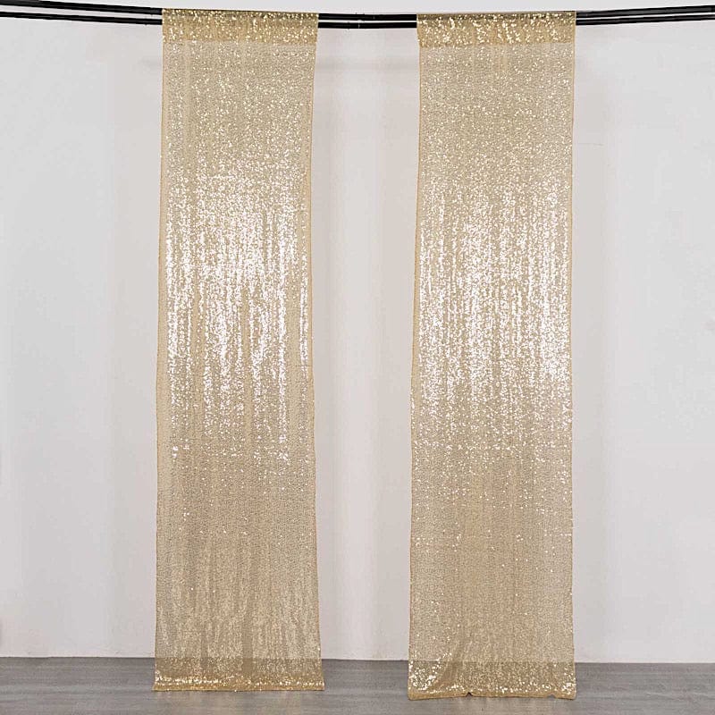 2 Sequin Photo Backdrop Curtains with Rod Pockets