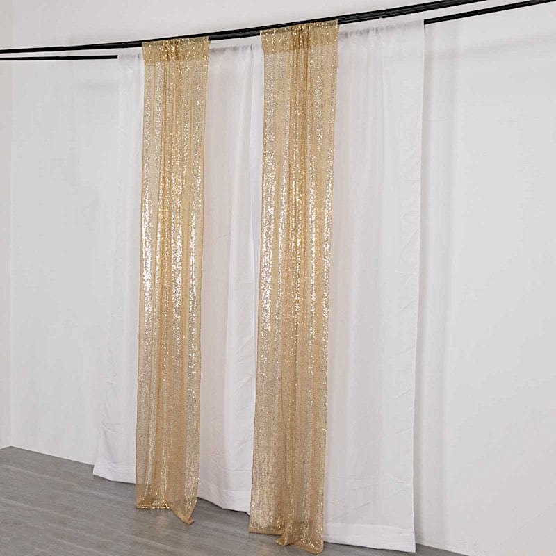 2 Sequin Photo Backdrop Curtains with Rod Pockets