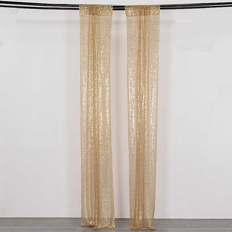 2 Sequin Photo Backdrop Curtains with Rod Pockets