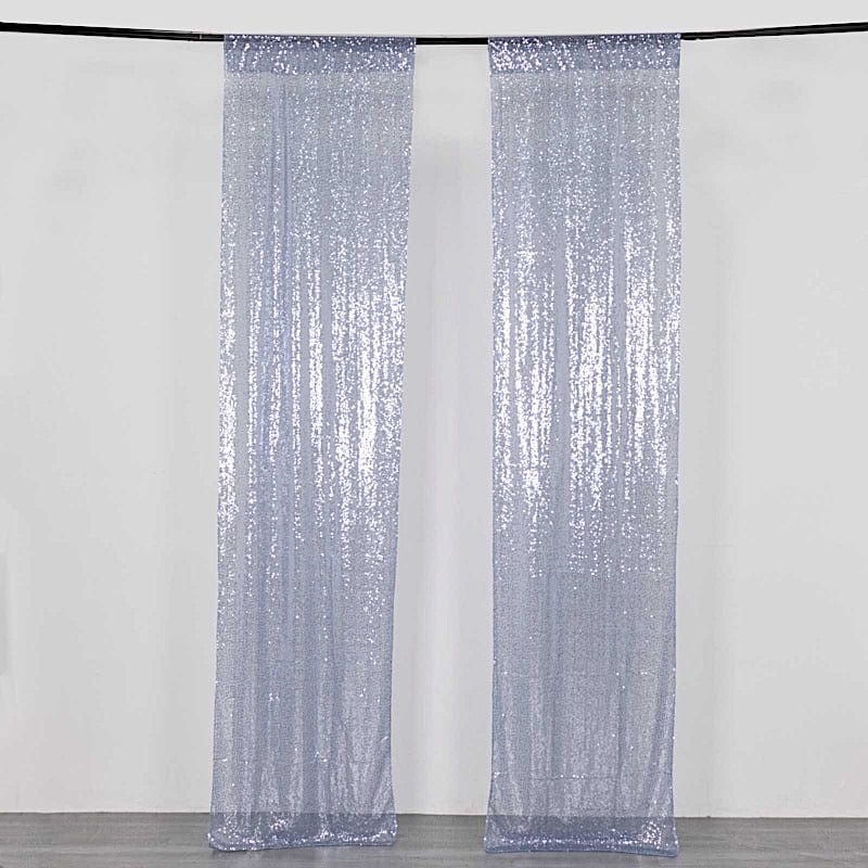 2 Sequin Photo Backdrop Curtains with Rod Pockets