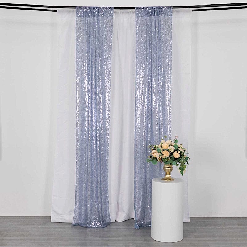 2 Sequin Photo Backdrop Curtains with Rod Pockets