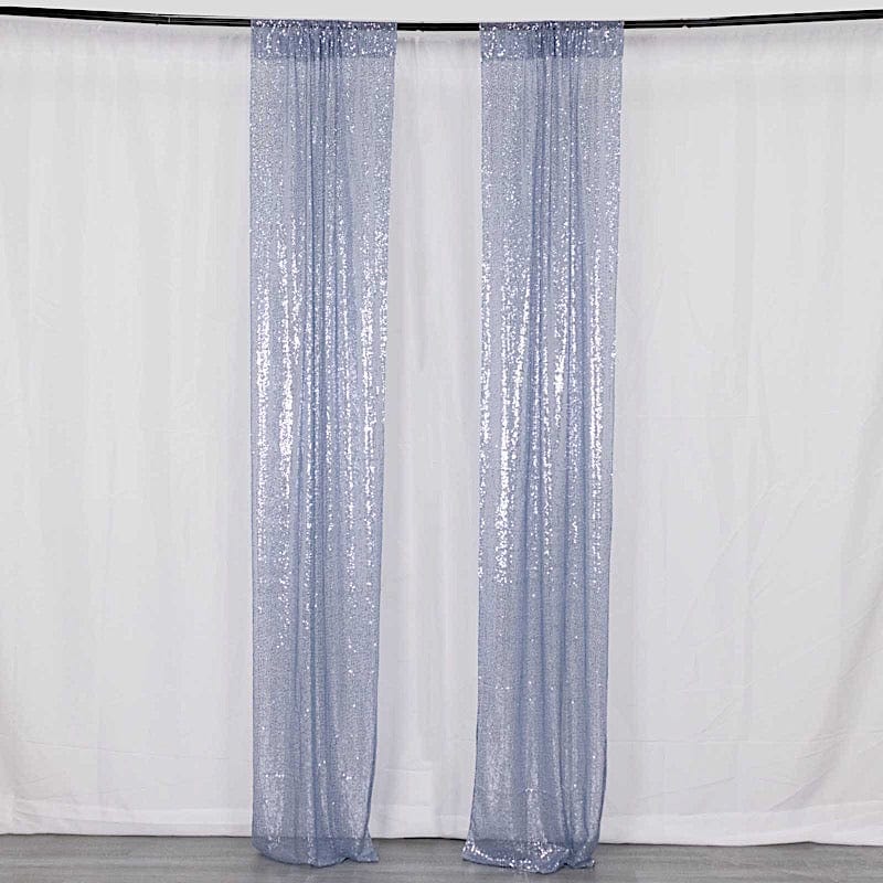 2 Sequin Photo Backdrop Curtains with Rod Pockets