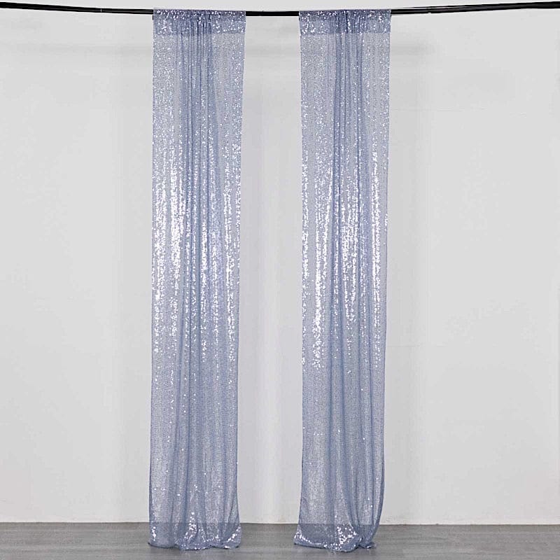 2 Sequin Photo Backdrop Curtains with Rod Pockets