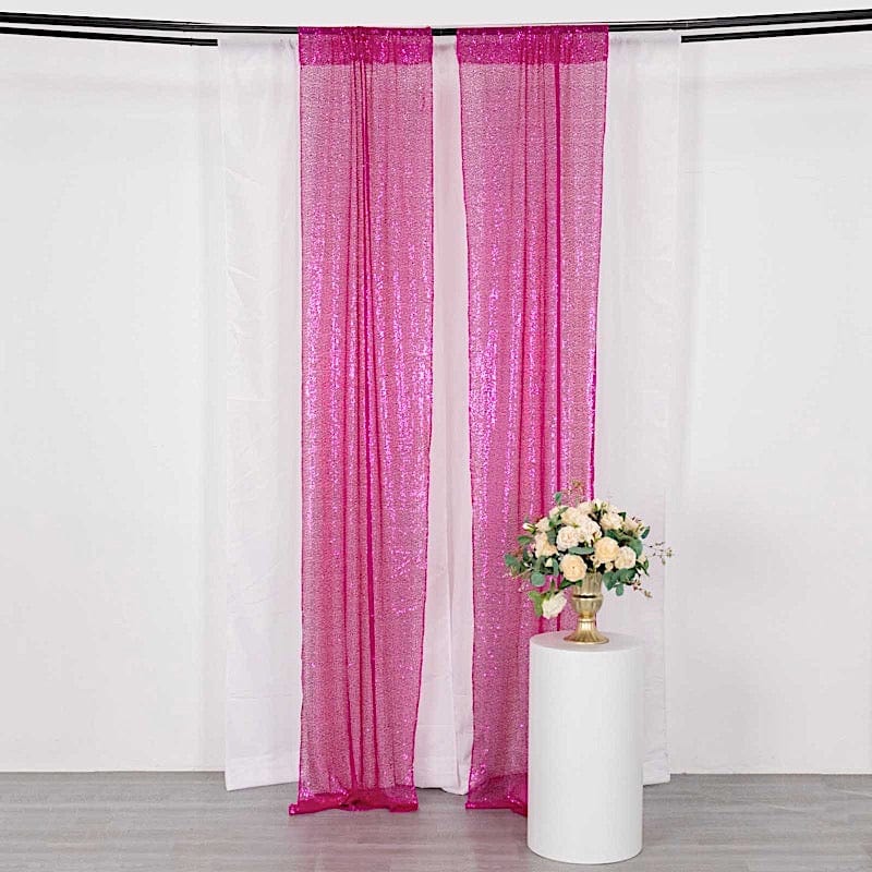 2 Sequin Photo Backdrop Curtains with Rod Pockets