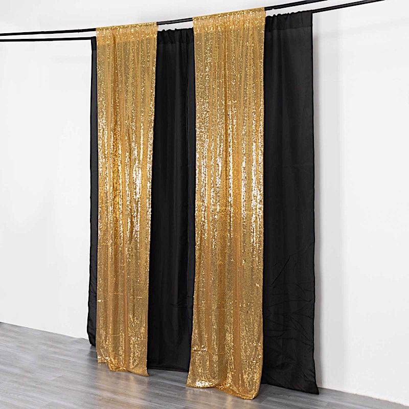 2 Sequin Photo Backdrop Curtains with Rod Pockets