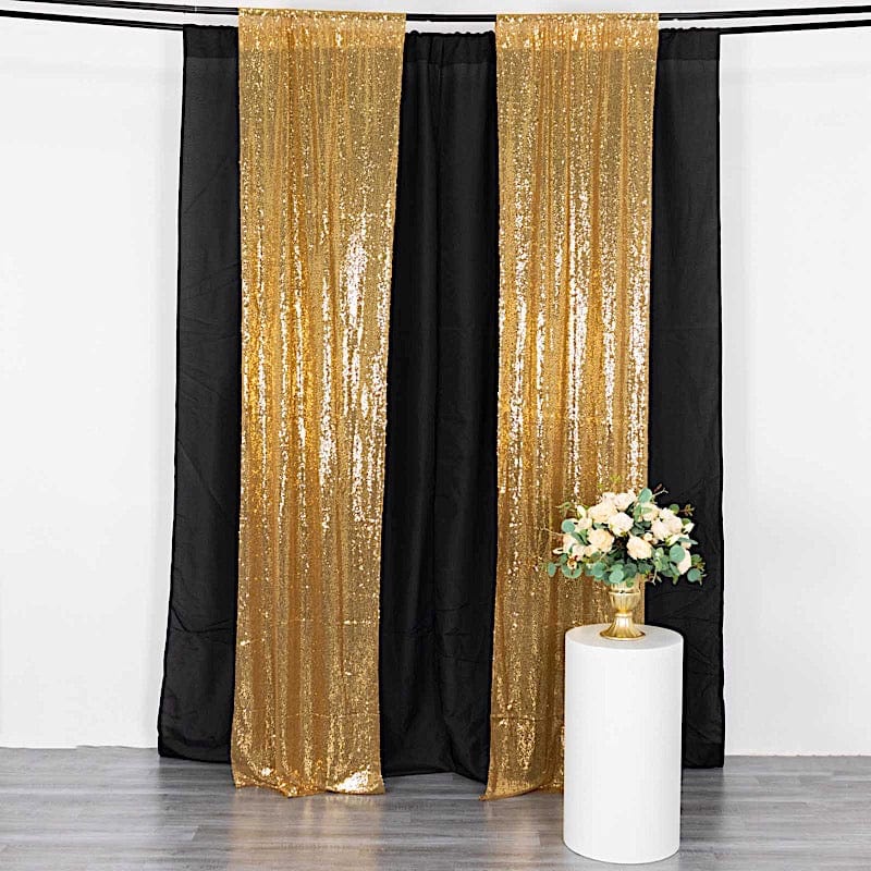 2 Sequin Photo Backdrop Curtains with Rod Pockets