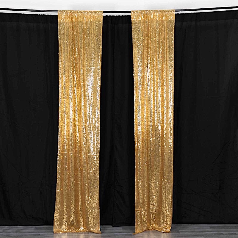 2 Sequin Photo Backdrop Curtains with Rod Pockets