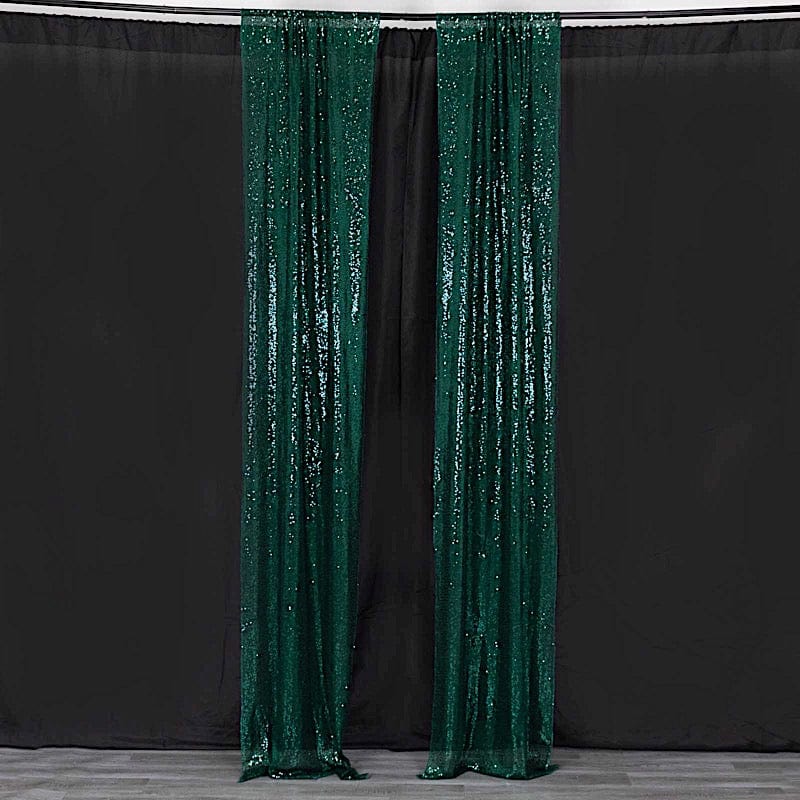 2 Sequin Photo Backdrop Curtains with Rod Pockets